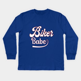 Biker Babe Kids Long Sleeve T-Shirt